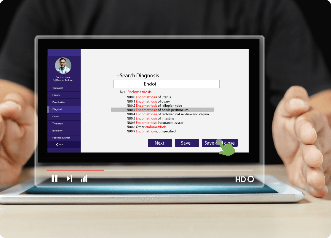 Doctor providing patient education to an older woman during consultation.