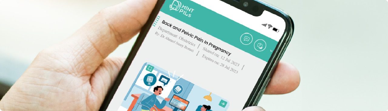 Person using a smartphone to access the right patient education tools for learning about healthcare information online.